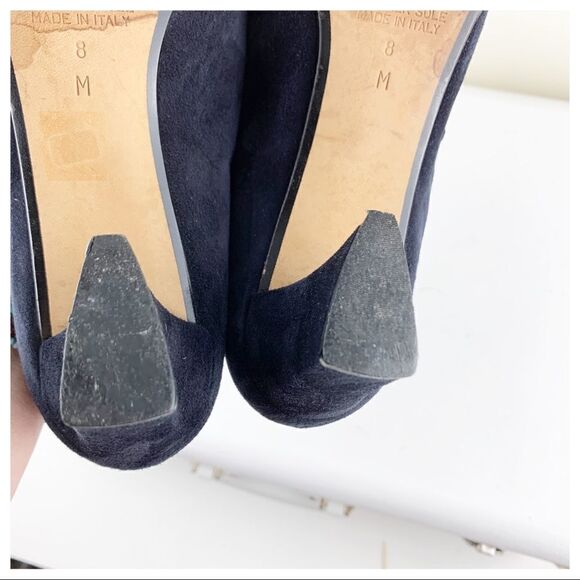 D’Rosana Vintage Deep Navy Leather Accent Suede Heels‎ Sz 8 - Picture 14 of 14